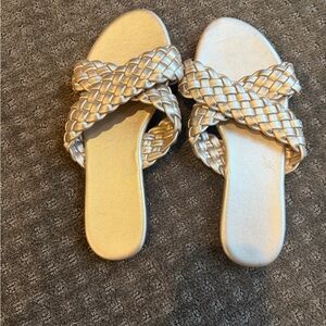 Elegant Gold Braided Women's Sandals